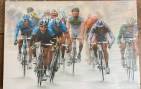 Mark Cavendish sprint photo printed on canvas
